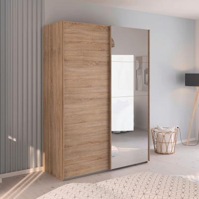Rauch Evelyn 162cm 2 Door Sliding Wardrobe With Mirror Sonoma Oak