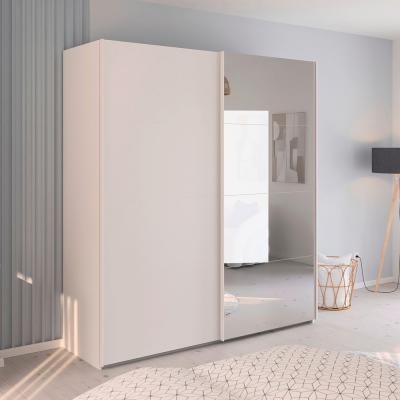 Rauch Evelyn 201cm 2 Door Sliding Wardrobe With Mirror Alpine White