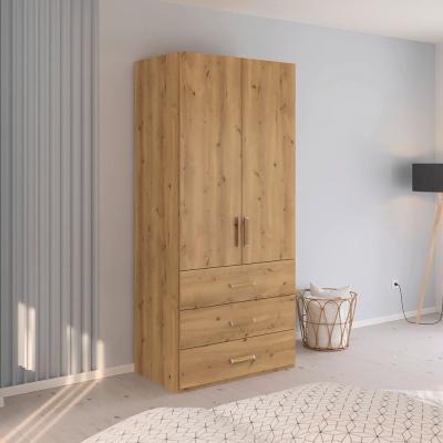 Rauch Evelyn 101cm 2 Door Wardrobe With Drawer H 223cm Wild Oak