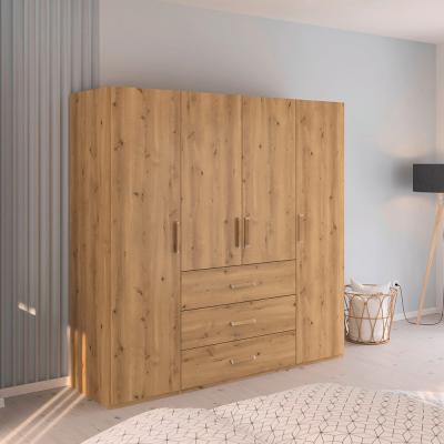 Rauch Evelyn 201cm 4 Door Wardrobe With Drawer H 197cm Wild Oak