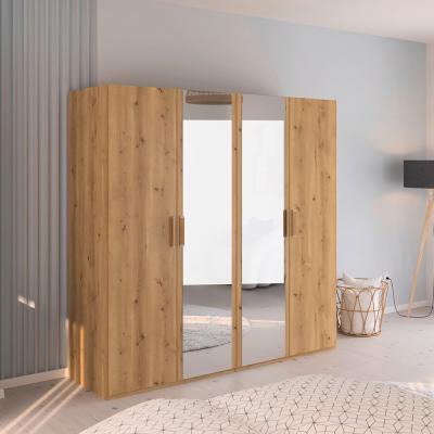 Rauch Evelyn 201cm 4 Door Wardrobe With Mirror H 197cm Wild Oak