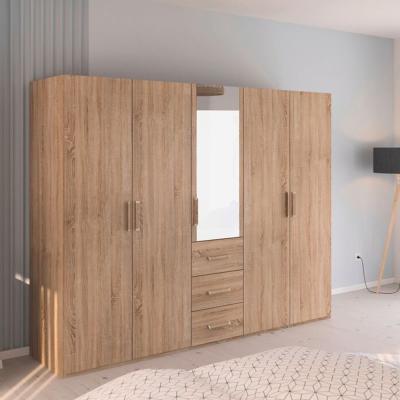Rauch Evelyn 251cm 5 Door Combi Wardrobe H 197cm Sonoma Oak