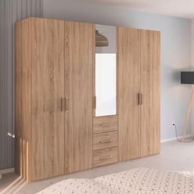 Rauch Evelyn 251cm 5 Door Combi Wardrobe H 223cm Sonoma Oak