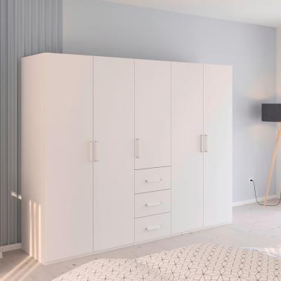 Rauch Evelyn 251cm 5 Door Wardrobe With Drawer H 197cm Alpine White