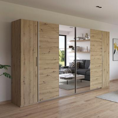 Rauch Kronach 354cm 4 Door Wardrobe With Mirror Artisan Oak