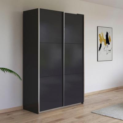 Rauch Kronach 131cm 2 Door Sliding Wardrobe Metallic Dark Grey