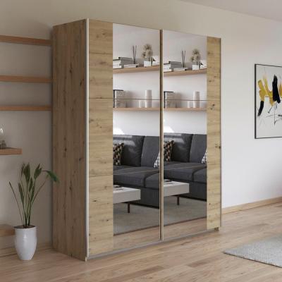 Rauch Kronach 175cm 2 Door Mirrored Sliding Wardrobe Artisan Oak