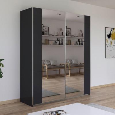 Rauch Kronach 175cm 2 Door Mirrored Sliding Wardrobe Metallic Dark Grey