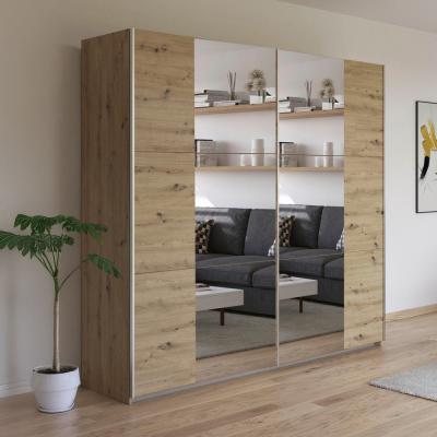 Rauch Kronach 218cm 2 Door Mirrored Sliding Wardrobe Artisan Oak