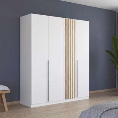 Rauch Lamella 181cm 4 Door Wardrobe Alpine White And Artisan Oak