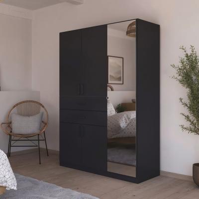 Rauch Maika 136cm 5 Door Combi Wardrobe H 197cm Metallic Dark Grey