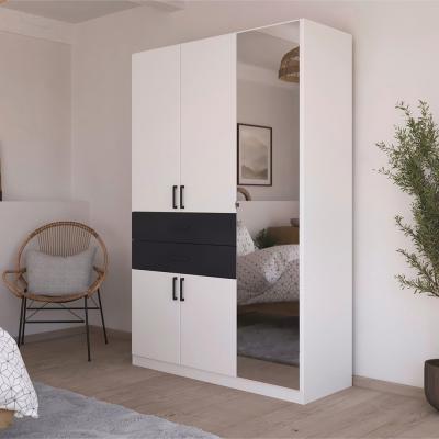 Rauch Maika 136cm 5 Door Combi Wardrobe H 210cm Alpine White And Metallic Dark Grey