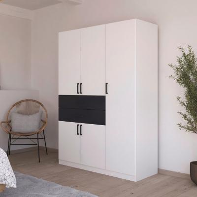 Rauch Maika 136cm 5 Door Wardrobe H 197cm Alpine White And Metallic Dark Grey