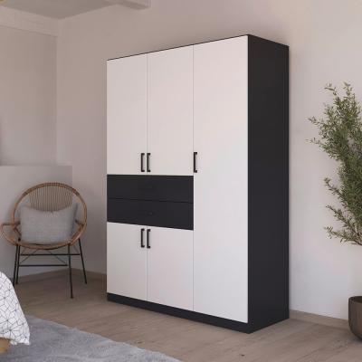 Rauch Maika 136cm 5 Door Wardrobe H 197cm Metallic Dark Grey And Alpine White