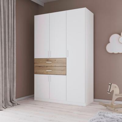 Rauch Maika 136cm 5 Door Wardrobe H 210cm Alpine White And Artisan Oak