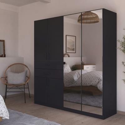 Rauch Maika 181cm 6 Door Combi Wardrobe H 197cm Metallic Dark Grey