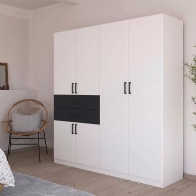 Rauch Maika 181cm 6 Door Wardrobe H 197cm Alpine White And Metallic Dark Grey