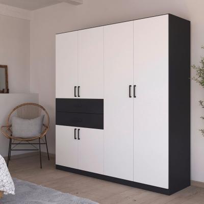 Rauch Maika 181cm 6 Door Wardrobe H 197cm Metallic Dark Grey And Alpine White