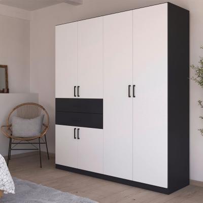 Rauch Maika 181cm 6 Door Wardrobe H 210cm Metallic Dark Grey And Alpine White