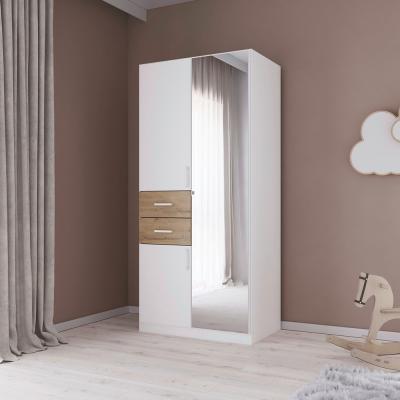 Rauch Maika 91cm 3 Door Combi Wardrobe H 197cm Alpine White And Artisan Oak