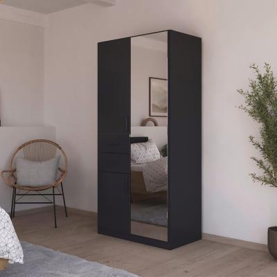 Rauch Maika 91cm 3 Door Combi Wardrobe H 197cm Metallic Dark Grey