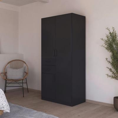 Rauch Maika 91cm 3 Door Wardrobe H 197cm Metallic Dark Grey