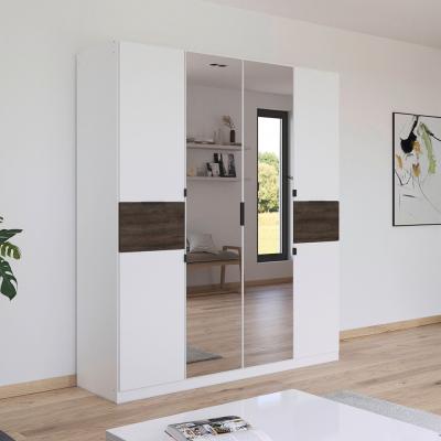 Rauch Ticao 181cm 6 Door Combi Wardrobe Alpine White And Atlantic Dark Oak