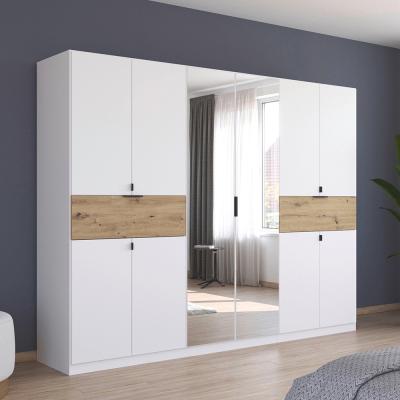 Rauch Ticao 271cm 10 Door Combi Wardrobe Alpine White And Artisan Oak