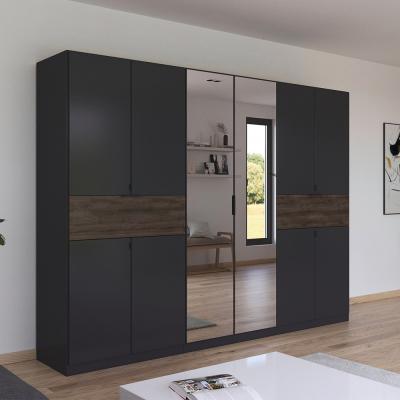 Rauch Ticao 271cm 10 Door Combi Wardrobe Metallic Dark Grey And Atlantic Dark Oak