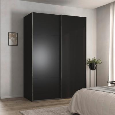 Rauch Contido 162cm 2 Door Sliding Wardrobe With Extras Black