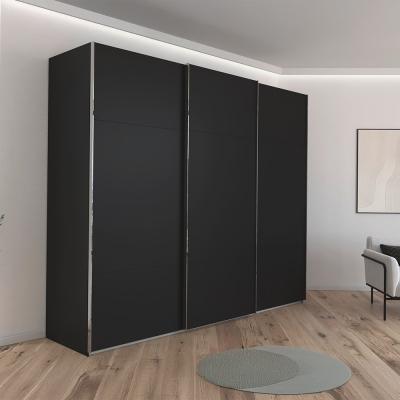 Rauch Contido 271cm 3 Door Sliding Wardrobe With Extras Black
