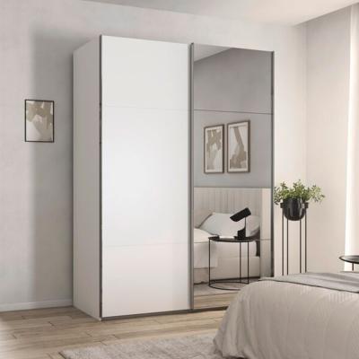 Rauch Contido 162cm 2 Door Sliding Mirror Wardrobe With Extras Alpine White