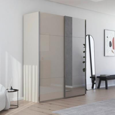 Rauch Contido 181cm 2 Door Sliding Mirror Wardrobe With Extras Champagne Glass