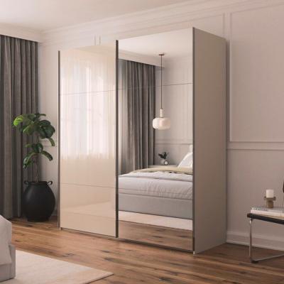 Rauch Contido 201cm 2 Door Sliding Mirror Wardrobe With Extras Champagne Glass