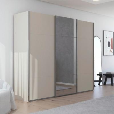 Rauch Contido 271cm 3 Door Sliding Mirror Wardrobe With Extras Champagne Glass