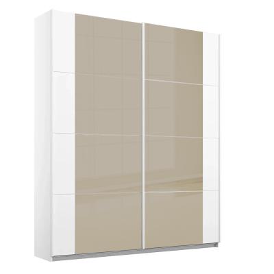 Rauch Artemis 181cm 2 Door Sliding Wardrobe Alpine White And Champagne Glass