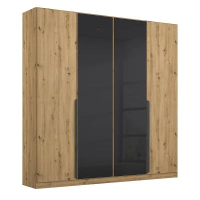 Rauch Artemis 181cm 4 Door Wardrobe Artisan Oak And Basalt Glass