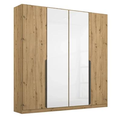 Rauch Artemis 181cm 4 Door Wardrobe Artisan Oak And White Glass