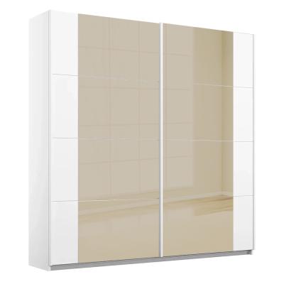Rauch Artemis 226cm 2 Door Sliding Wardrobe Alpine White And Champagne Glass