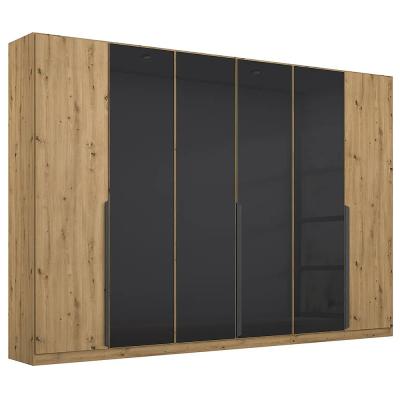 Rauch Artemis 271cm 6 Door Wardrobe Artisan Oak And Basalt Glass