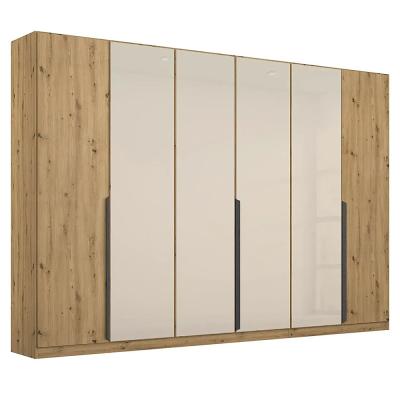 Rauch Artemis 271cm 6 Door Wardrobe Artisan Oak And Champagne Glass