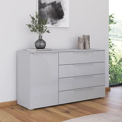 Rauch Monostar 1 Door Wide Sideboard 120cm Silk Grey With Grey Glass