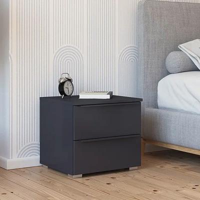 Rauch Monostar 2 Drawer Bedside Cabinet Metallic Dark Grey