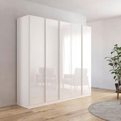 Rauch Monostar 226cm 5 Door Wardrobe With Extras Alpine White With White Glass