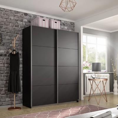 Rauch Belluno 136cm 2 Door Sliding Wardrobe Metallic Dark Grey