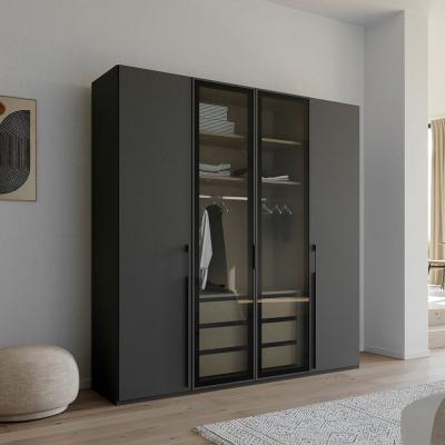 Rauch Skat Shine 201cm 4 Door Wardrobe Graphite