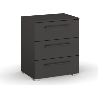 Rauch Skat Shine 3 Drawer Bedside Cabinet Graphite
