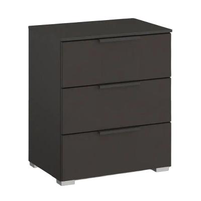 Rauch Skat Meridian 3 Drawer Bedside Cabinet Graphite