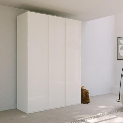 Rauch Skat Meridian 151cm 3 Door Wardrobe - Alpine White and Crystal White Glass