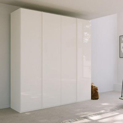 Rauch Skat Meridian 201cm 4 Door Wardrobe - Alpine White and Crystal White Glass